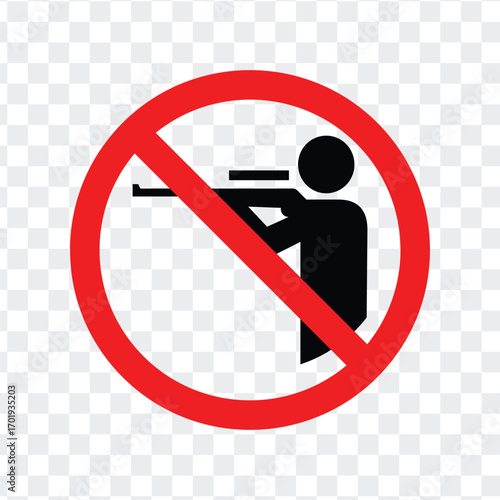 Stop Hunting Icon Vector Transparent Background