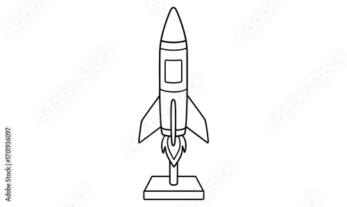 Simple model rocket illustration for educational and design projects