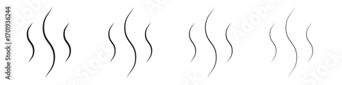 Smoke steam icons. thin line symbols in strokes