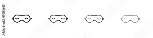 Sleeping mask icons. thin line symbols in strokes
