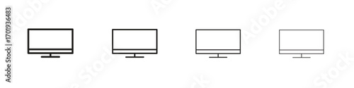 smart Television icons. thin line symbols in strokes