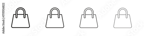 Shopping bag icons. thin line symbols in strokes