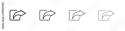 Share icons. thin line symbols in strokes