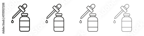 Serum icons. thin line symbols in strokes