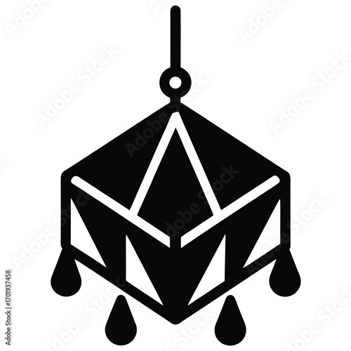 ice cube chandelier vector icon