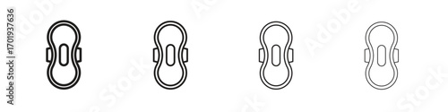 Sanitary pad icons. thin line symbols in strokes