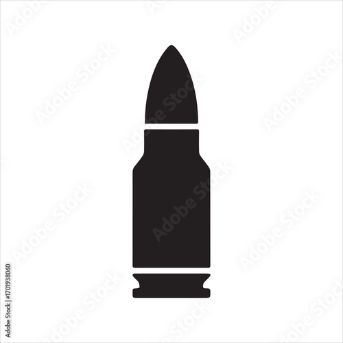 Bullet icon silhouette vector with white background