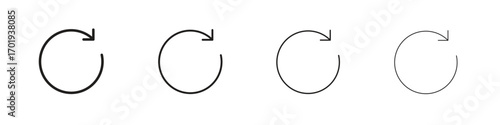 Reload button icons. thin line symbols in strokes