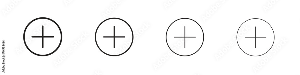 Fototapeta premium Plus icons. thin line symbols in strokes