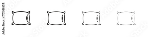 Pillow icons. thin line symbols in strokes