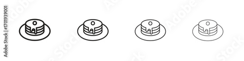 pancakes icons. thin line symbols in strokes