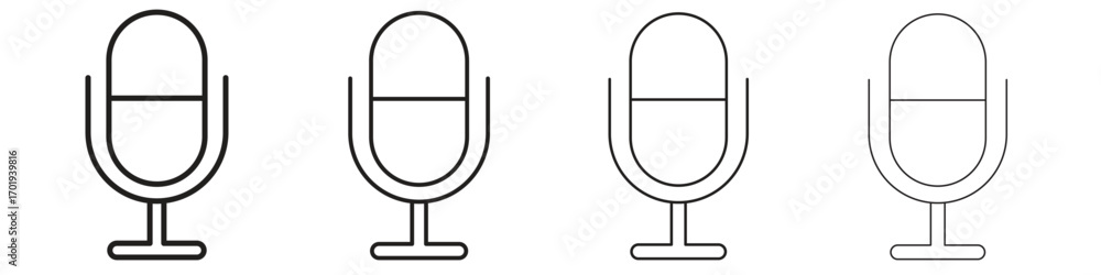 custom made wallpaper toronto digitalMicrophone icons. thin line symbols in strokes