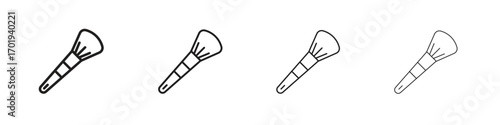 Makeup brush icons. thin line symbols in strokes