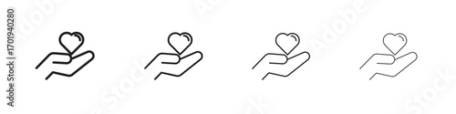 Love icons. thin line symbols in strokes