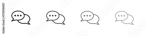 Live chat icons. thin line symbols in strokes