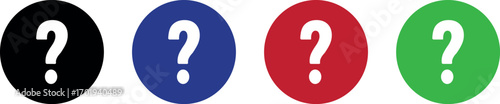 Colorful question mark icons set for information and inquiry purposes vector