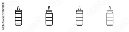 Ketchup icons. thin line symbols in strokes