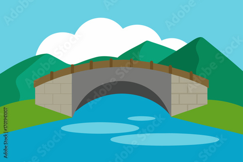 stone bridge over clear stream