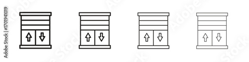 Jalousie icons. thin line symbols in strokes