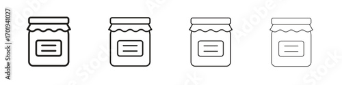 Jam icons. thin line symbols in strokes