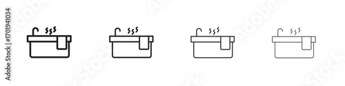 Jacuzzi icons. thin line symbols in strokes