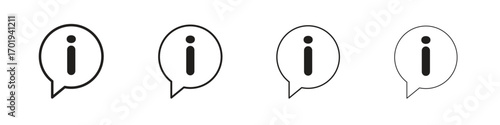 Information icons. thin line symbols in strokes