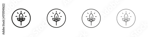 High fiber food icons. thin line symbols in strokes