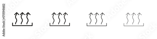 Heat icons. thin line symbols in strokes