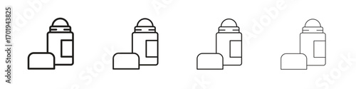 deodorant icons. thin line symbols in strokes