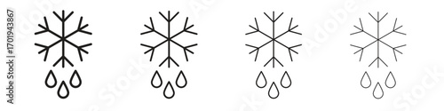 Defrost icons. thin line symbols in strokes