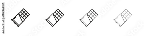 Chocolate icons. thin line symbols in strokes
