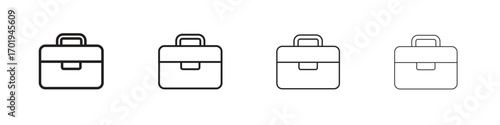 Briefcase icons. thin line symbols in strokes