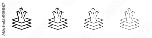 Breathable icons. thin line symbols in strokes