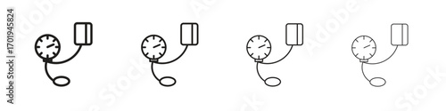 Blood pressure meter icons. thin line symbols in strokes