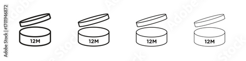 12M icons. thin line symbols in strokes