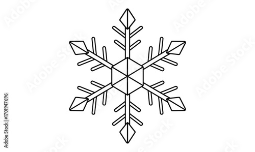 Intricate snowflake coloring page for winter craft and holiday fun