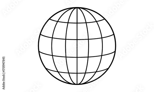 Minimalist outlined global sphere concept for print or digital design projects