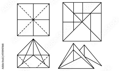 Geometric origami crease patterns for creative design and decoration projects