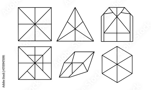 Origami crease patterns for simple geometric paper folding designs