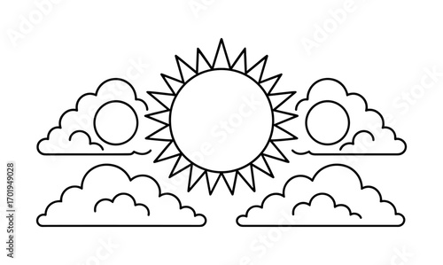 Solar phenomenon sundog coloring page design for kids and adults