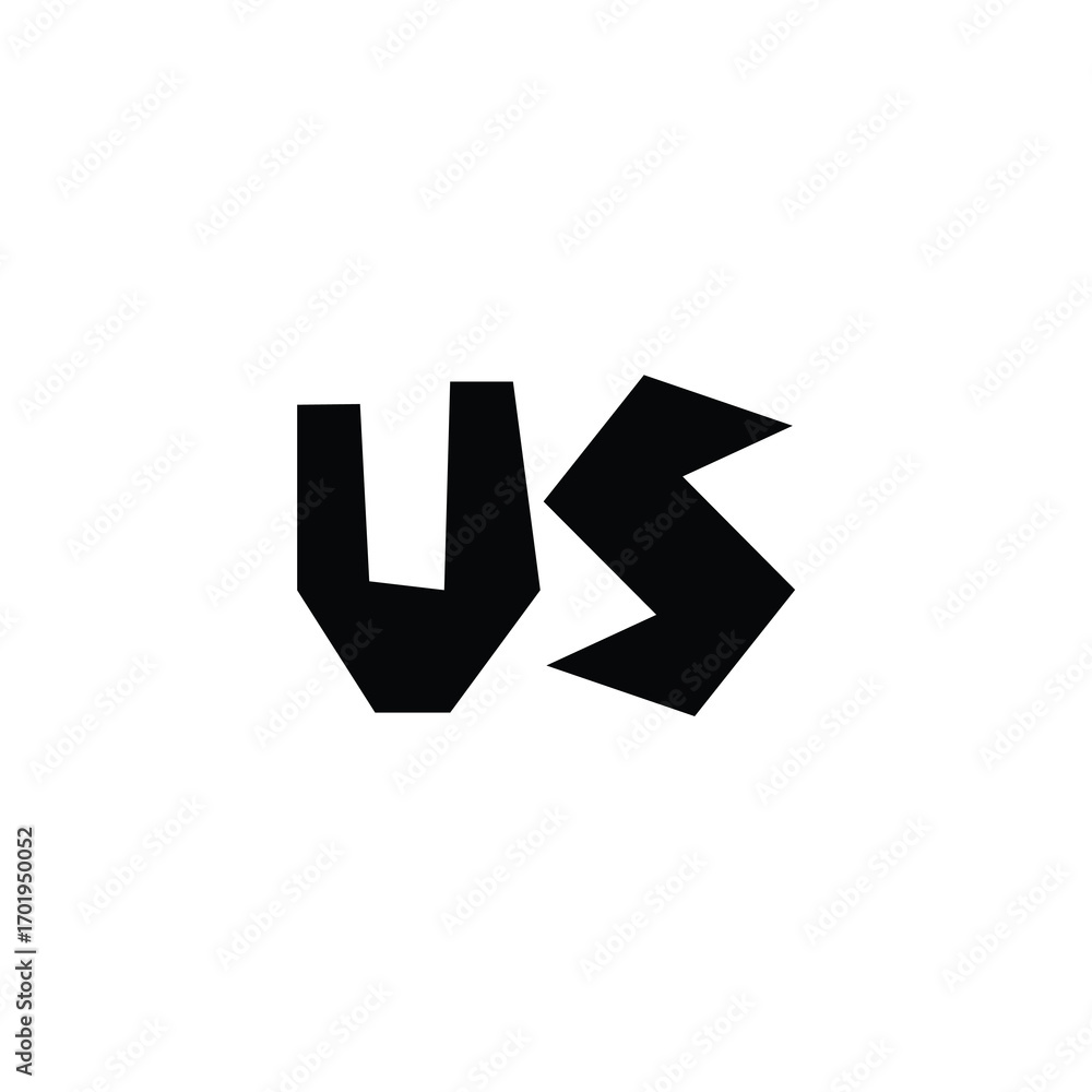 Fototapeta premium US monogram logo design letter text name symbol monochrome logotype alphabet character simple logo