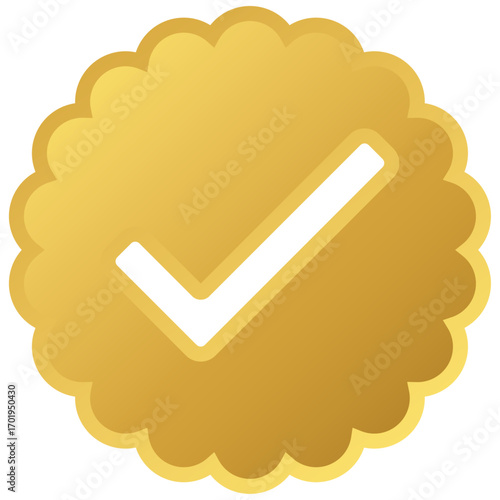 gold check verification icon