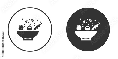 Vegetarian food icon or Logo. Flat Style vector EPS.