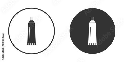 Toothpaste tube icon or Logo. Flat Style vector EPS.