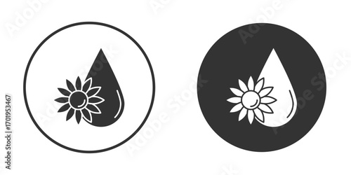 Sunflower oil icon or Logo. Flat Style vector EPS.