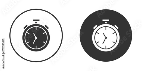 Stop watch icon or Logo. Flat Style vector EPS.