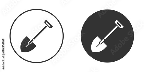 Shovel icon or Logo. Flat Style vector EPS.