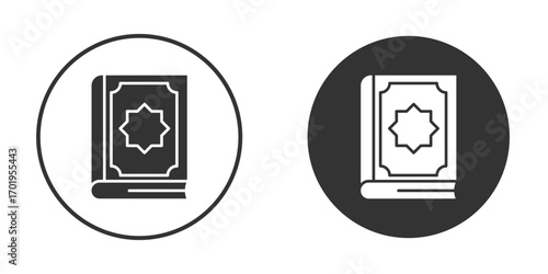 Quran book icon or Logo. Flat Style vector EPS.