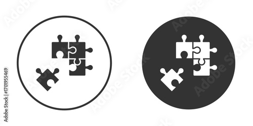 Puzzle icon or Logo. Flat Style vector EPS.
