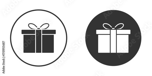 Present gift box icon or Logo. Flat Style vector EPS.